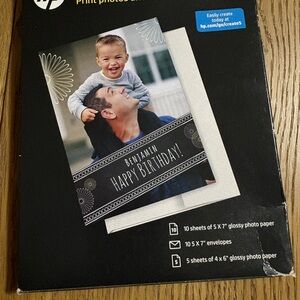 HP Black and White Birthday Photo Card with Chalkboard Banner